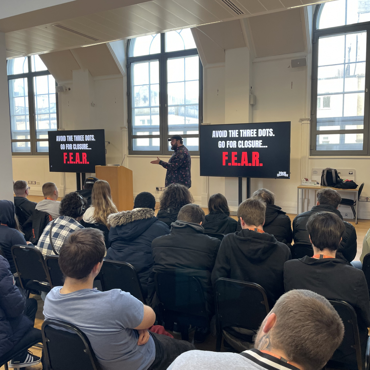 Nick Elston Delivering Guest Lecture to SEND Learners in the Conference Centre