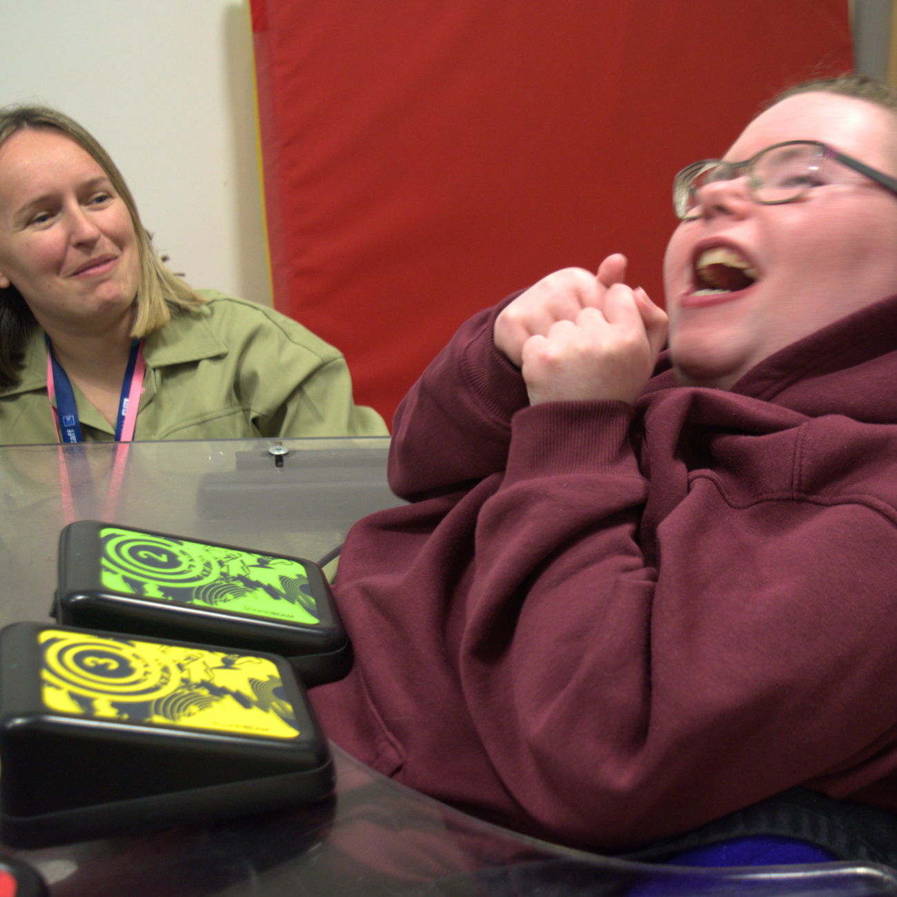 Millie smiling during her lesson