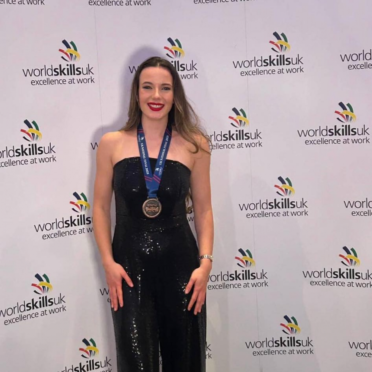 Maddie with her medal at WorldSkills