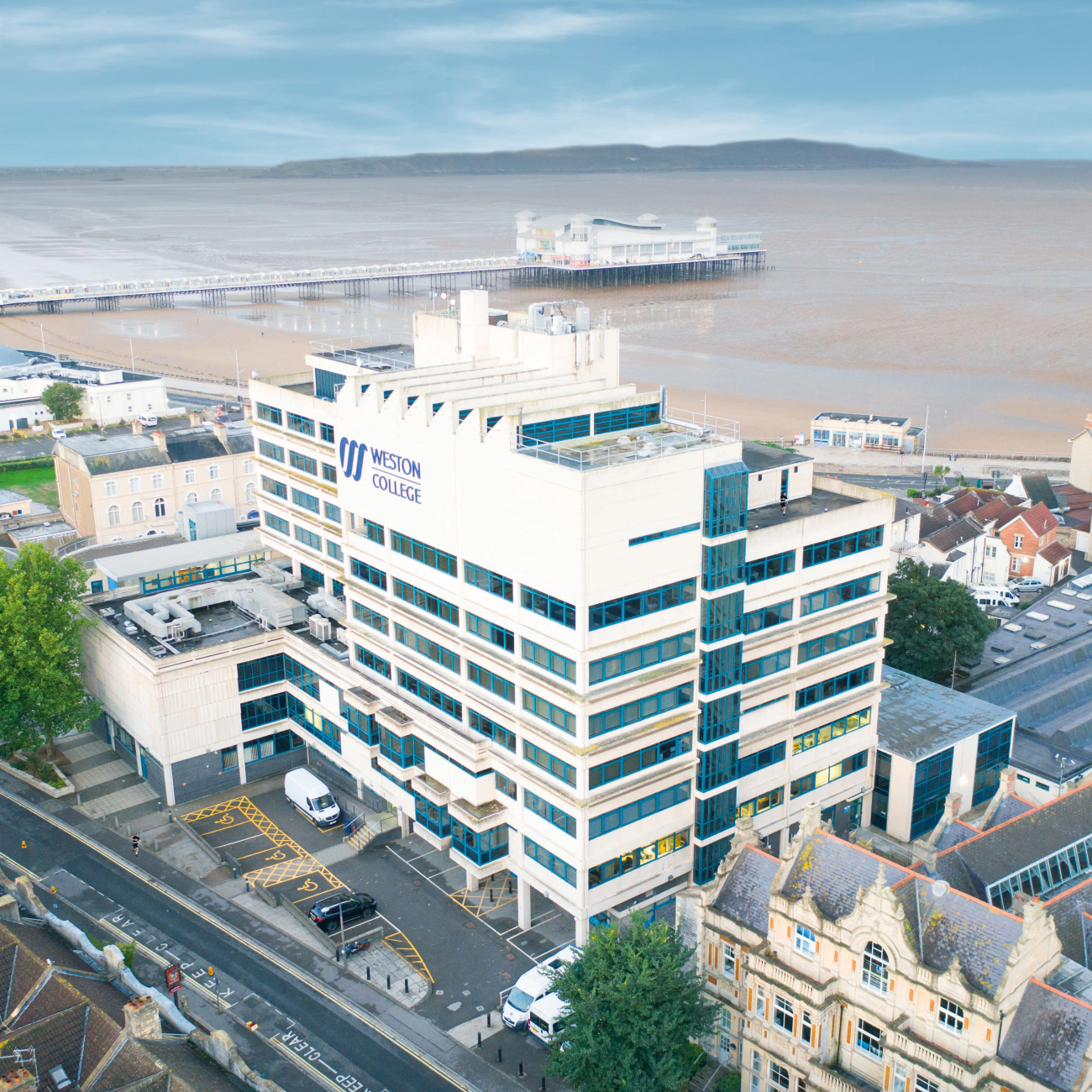 drone photo of knightstone campus in weston-super-mare