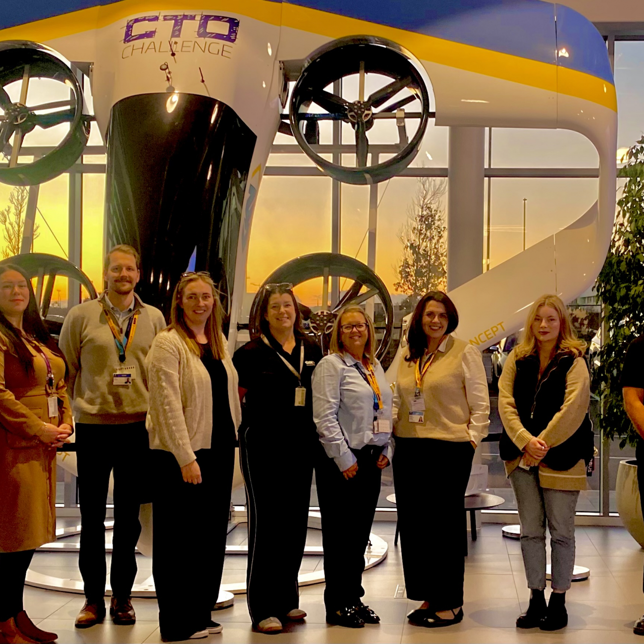 members of staff at Weston college and GKN stood at GKN aerospace bristol