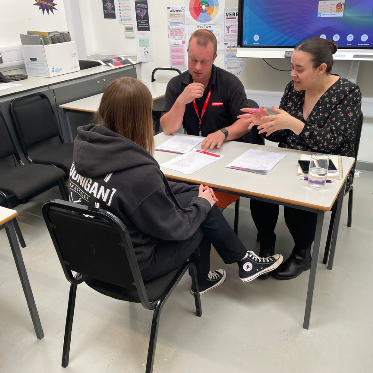 Members of Swissport interviewing an Automotive student