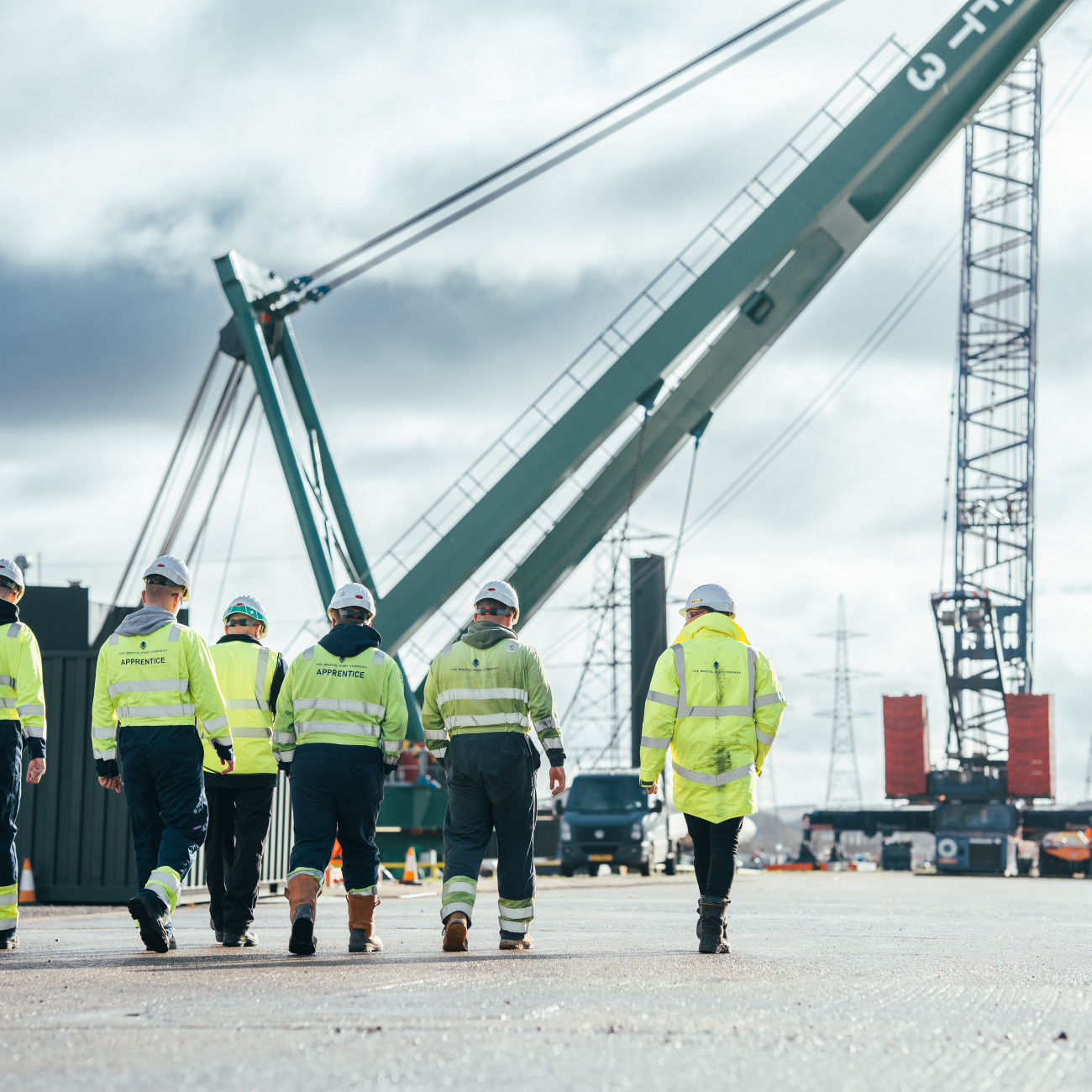 Employees at Bristol Port Walking in a line