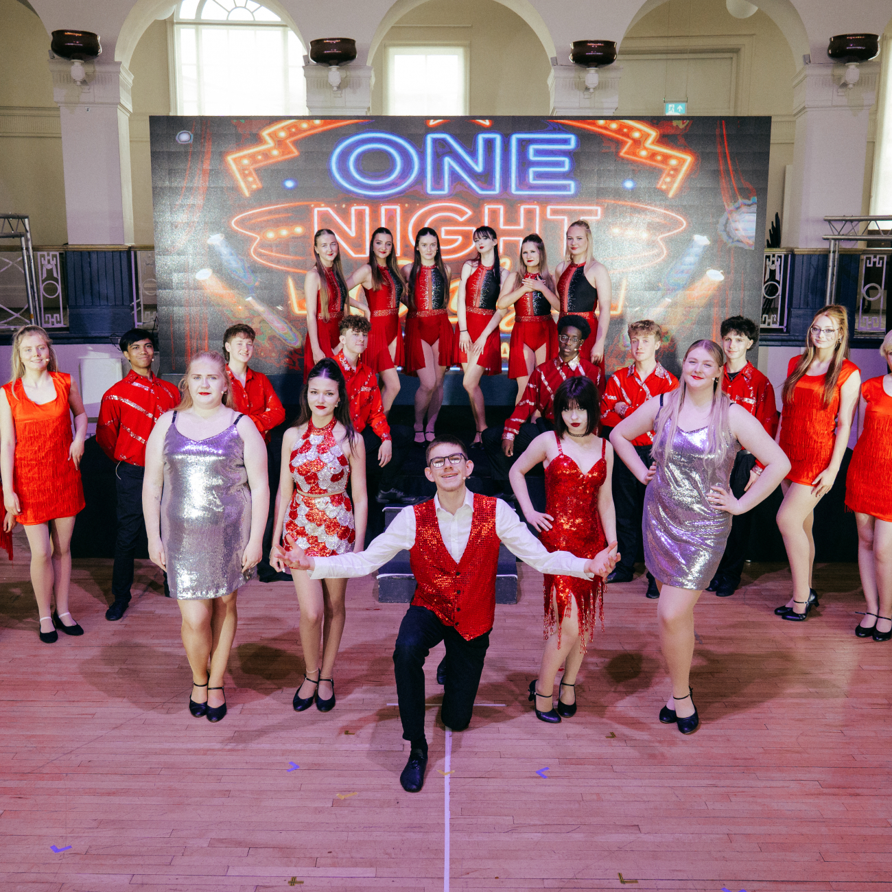 Students posed in the final One Night Only performance