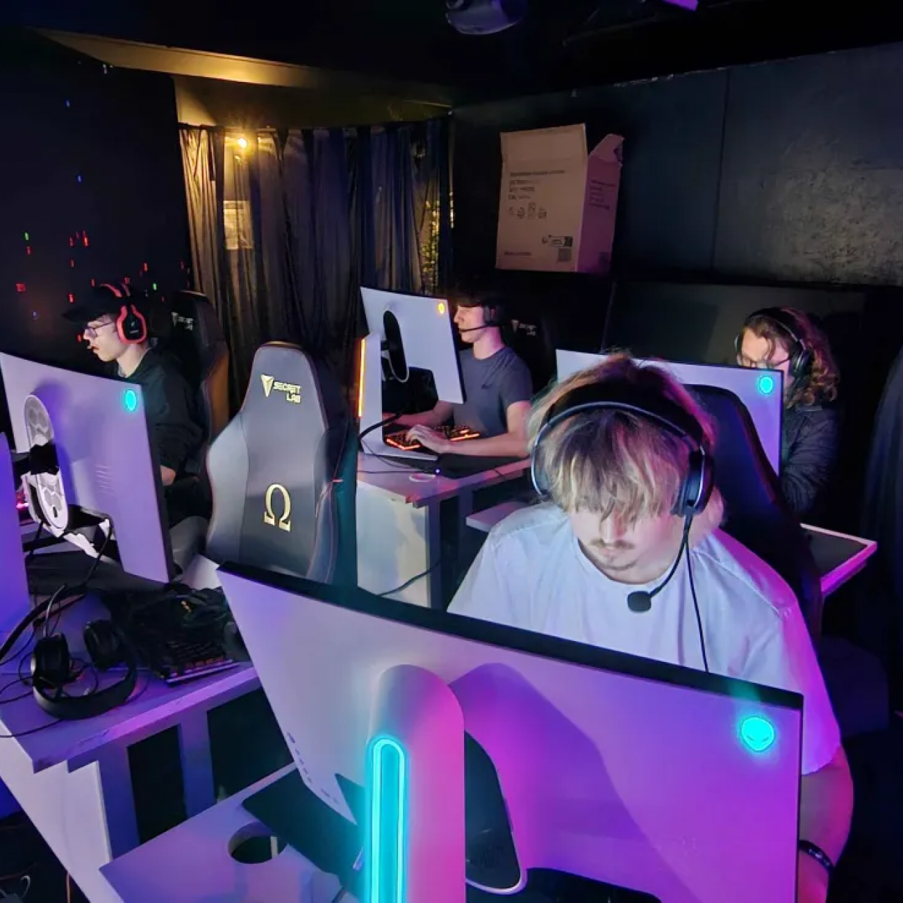 Esports team warming up at the event