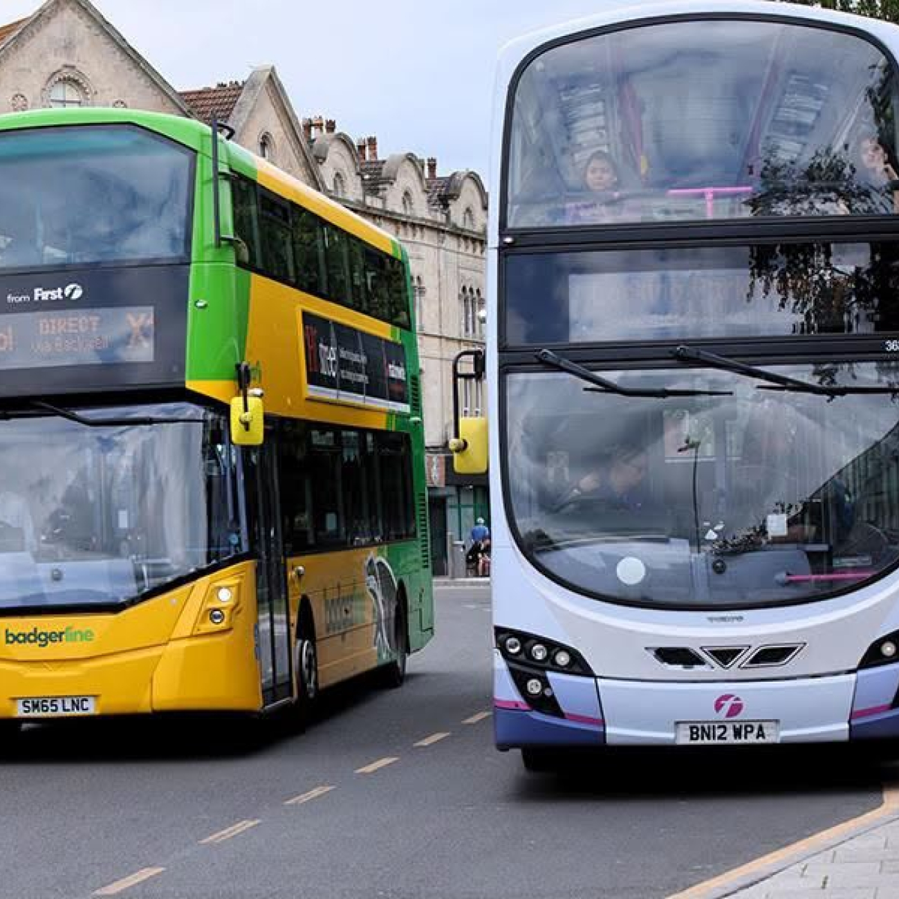 Busses on the road