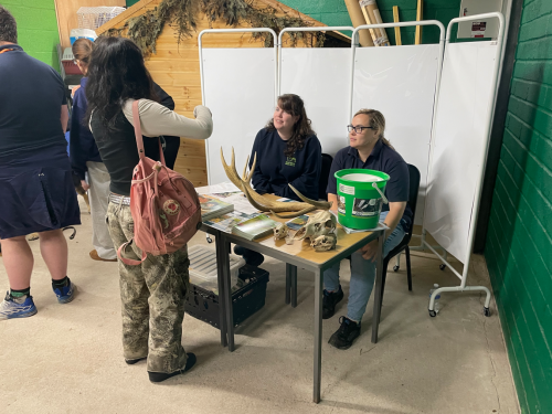 Student talking to Secret World Wildlife Rescue employers