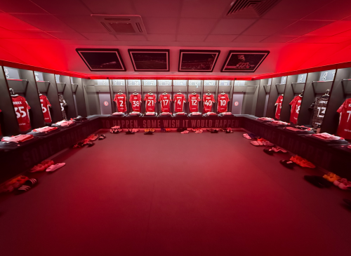 The players changing room at Bristol City FC