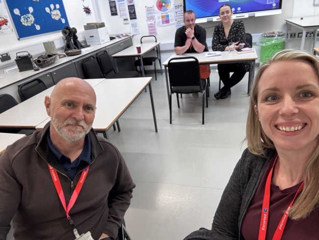Plantforce employees smiling for a selfie after the mock interviews