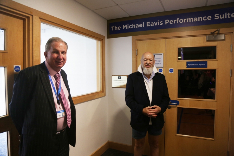 Michael Eavis opening performance suite in weston college music department