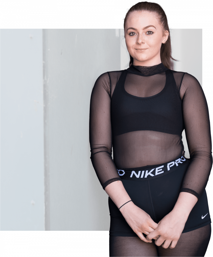 Female Dance Student with Photoshopped background