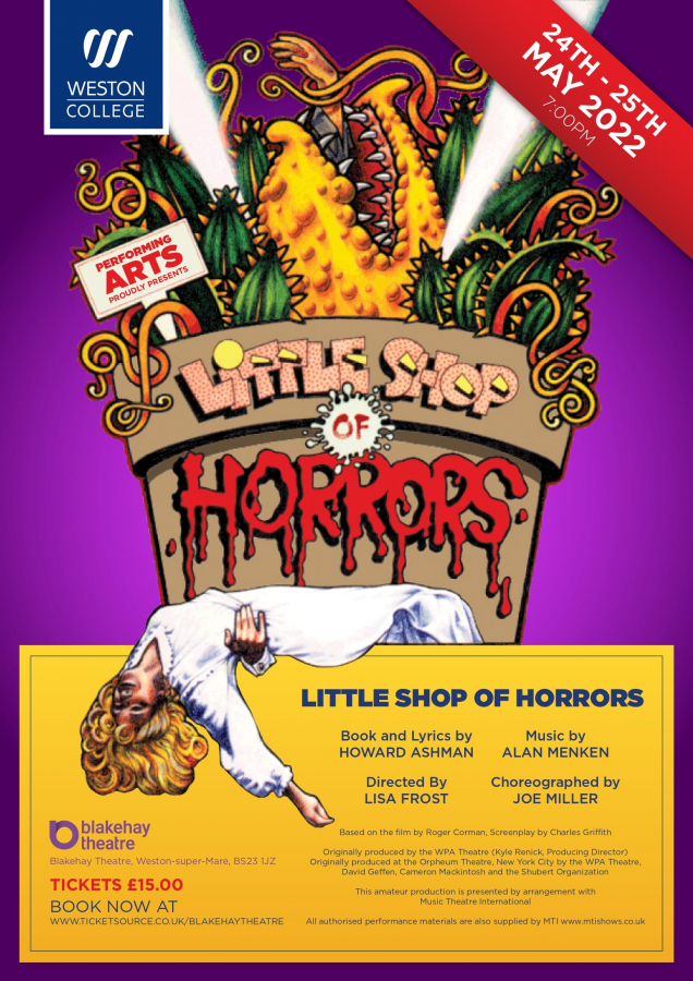 little shop of horrors poster with man eating plant