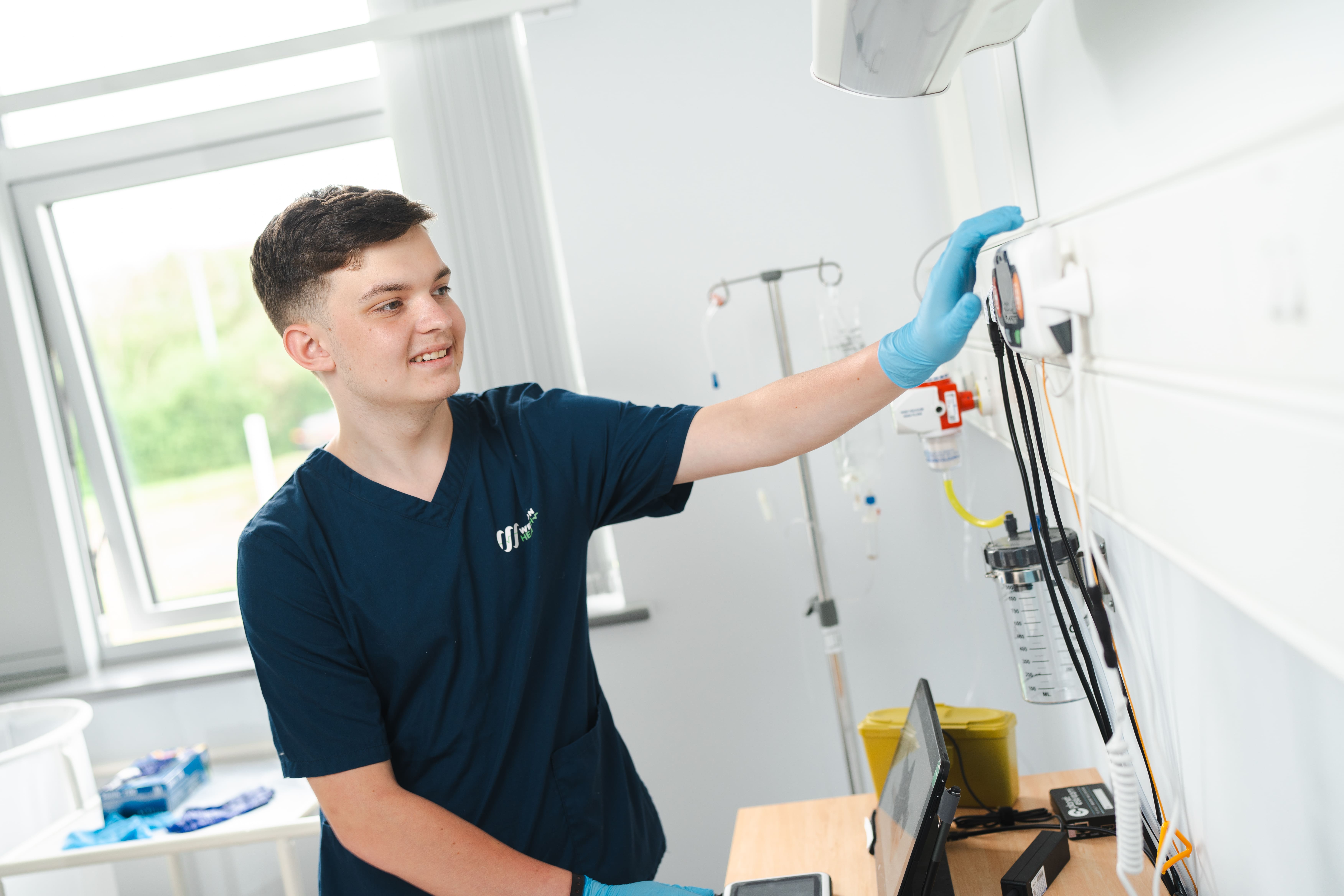 student in learning hospital setting
